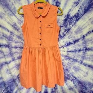 Atmosphere Women's Coral Half Button Up Sleeveless Dress Size 8